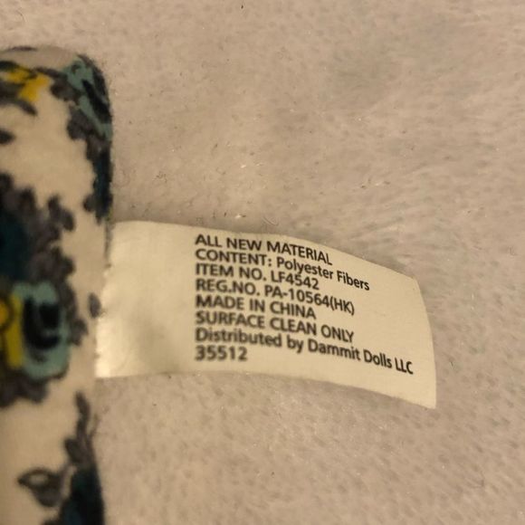 DAMMIT DOLL White w/ Floral Fabric - Picture 4 of 4